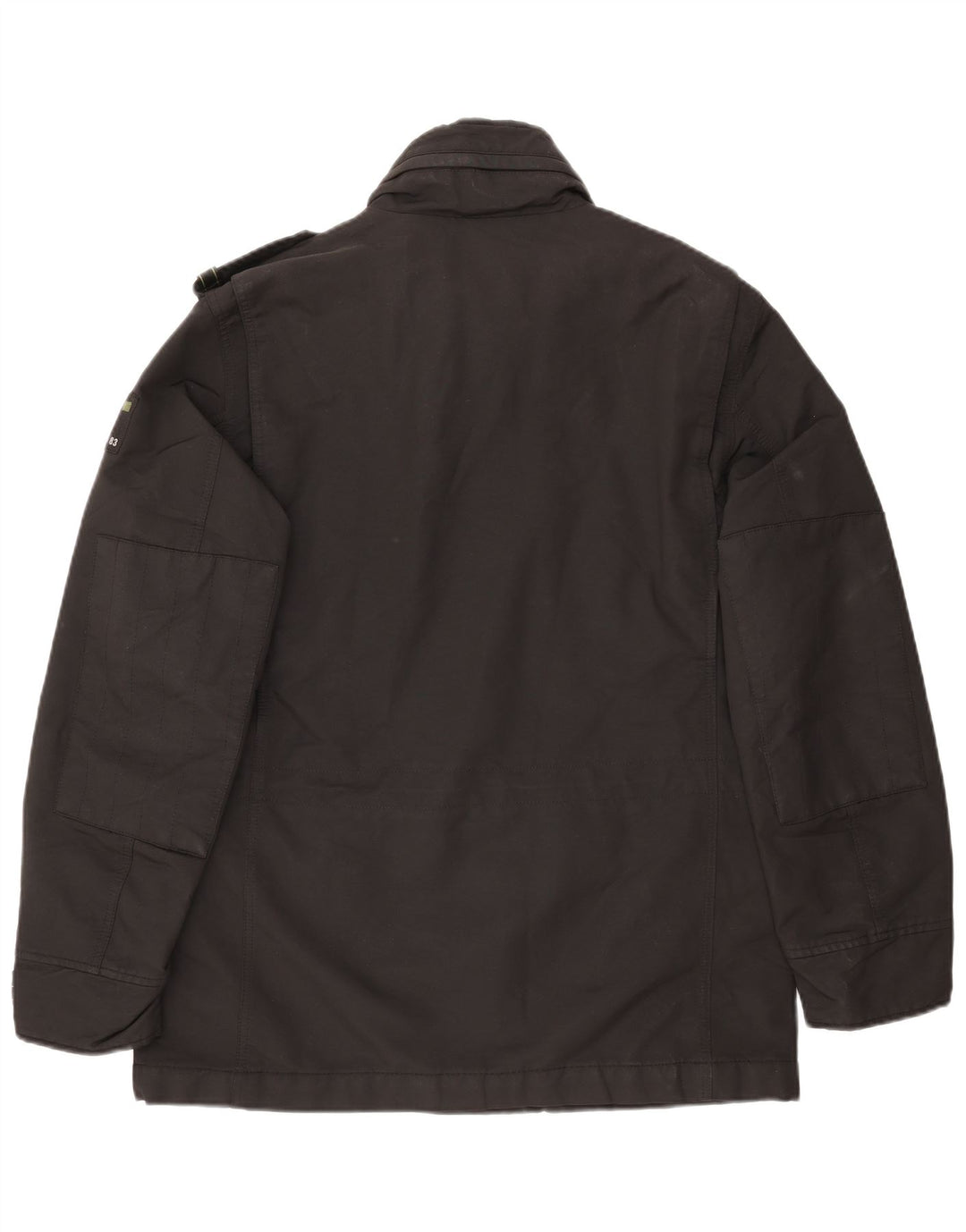 GAS Mens Military Jacket UK 38 Medium Black Cotton