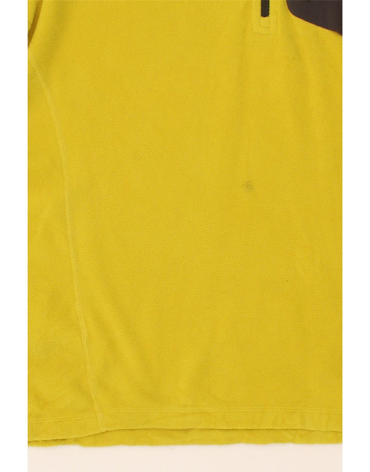 EDDIE BAUER Mens Zip Neck Fleece Jumper XL Yellow Polyester Vintage Eddie Bauer and Second-Hand Eddie Bauer from Messina Hembry 