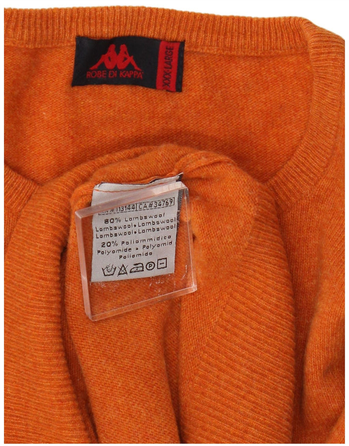 Kappa Mens Crew Neck Jumper Sweater 3XL Orange Lambswool