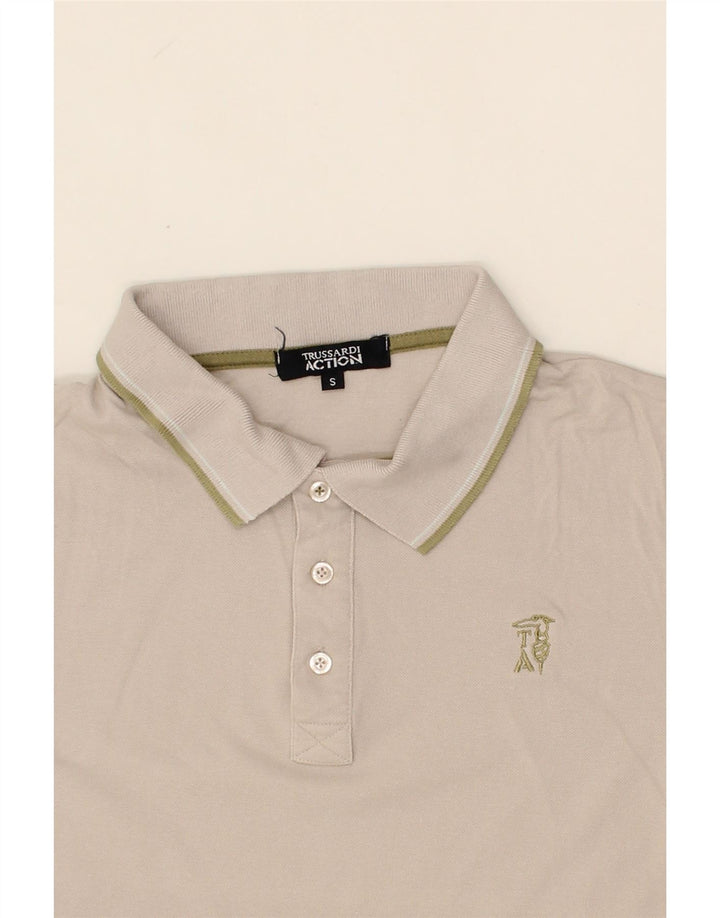 TRUSSARDI Mens Polo Shirt Small Grey Cotton Vintage Trussardi and Second-Hand Trussardi from Messina Hembry 