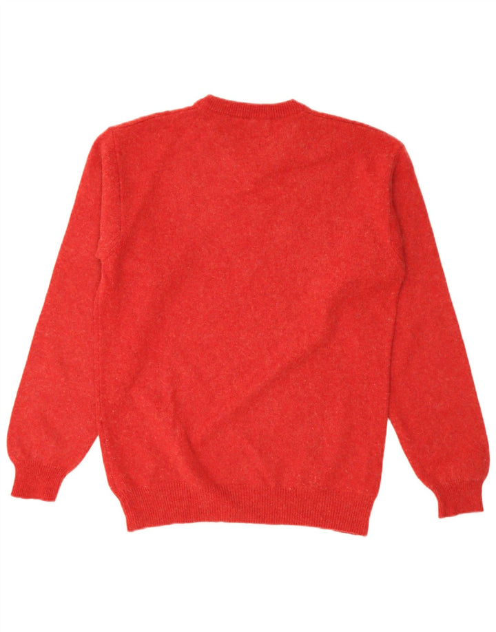 Marlboro Classics Herren-Pullover mit V-Ausschnitt aus mittelroter Wolle