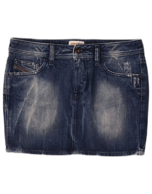 Diesel Dame Mini Denim Nederdel W28 Medium Blue Bomuld