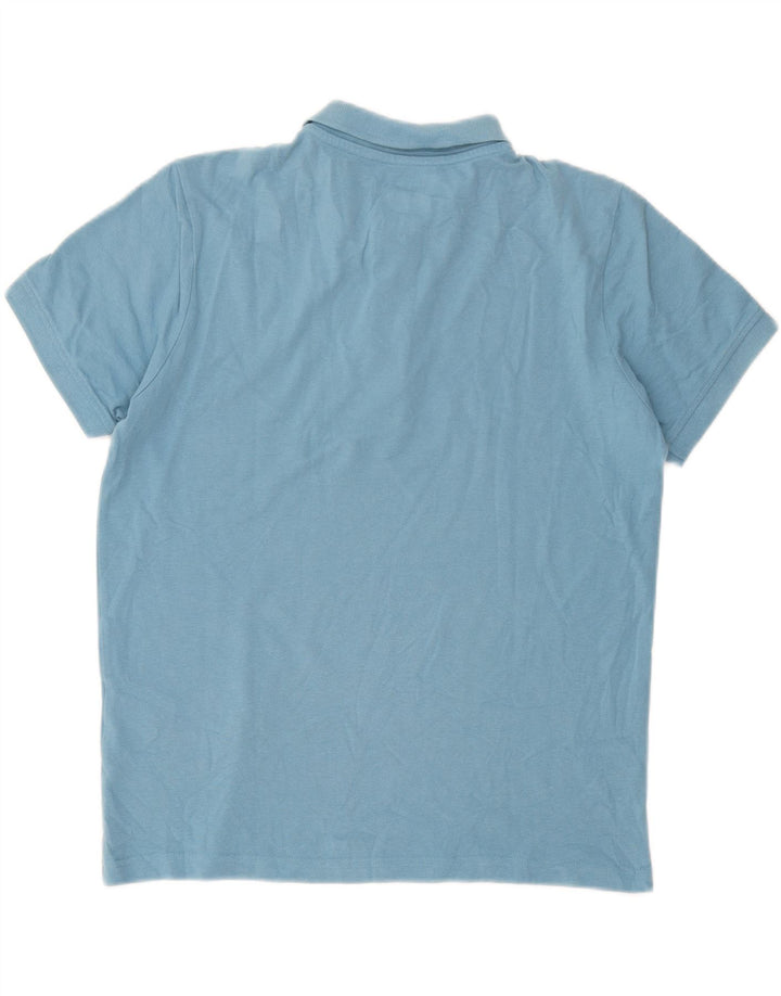 Dack's Mens Polo Shirt Medium Blue Cotton