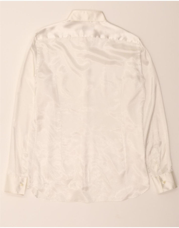 CARLO PIGNATELLI Mens Shirt Size 16 41 Large White Polyester Vintage Carlo Pignatelli and Second-Hand Carlo Pignatelli from Messina Hembry 