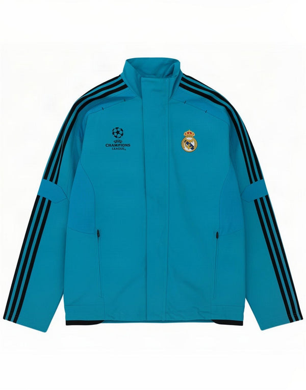 Adidas Boys Real Madrid edzőruha felső kabát 15-16 éves kék poliészter