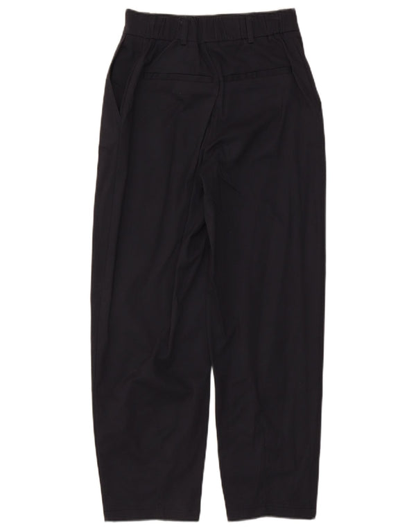Pantaloni chino affusolati a vita alta da donna Zara XS W24 L26 cotone blu navy