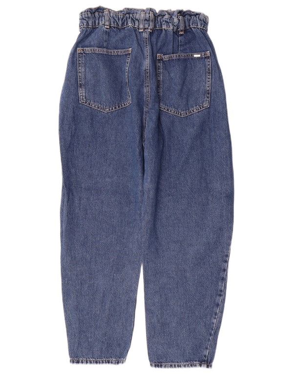 Zara Womens High Waist Cropped Jeans EU 38 Small W28 L25 Blue Cotton