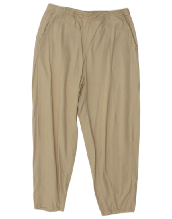 Zara Womens High Waist Tapered Cropped Trousers Small W28 L24 Beige