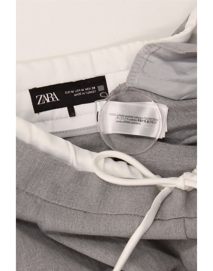 Pantaloni chino con pegging da donna ZARA medi W30 L28 poliestere grigio