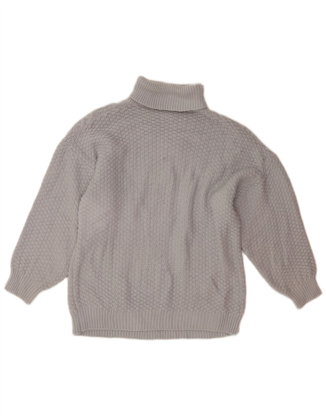 VINTAGE Womens Roll Neck Jumper Sweater UK 16 Large Grey Wool