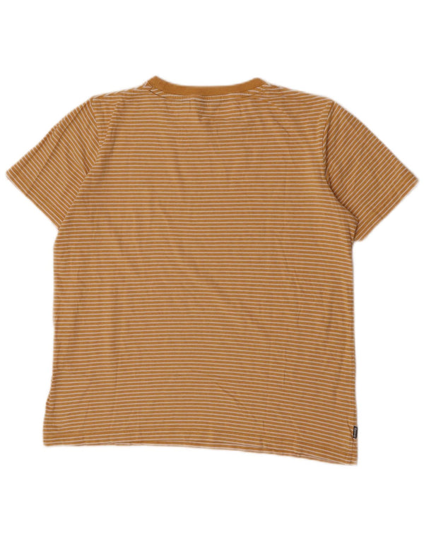 Superdry T-shirt surdimensionné pour femme UK 10 Petit coton à rayures jaunes