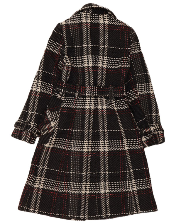 Abrigo Oasis para mujer UK 8 Small Black Check Wool