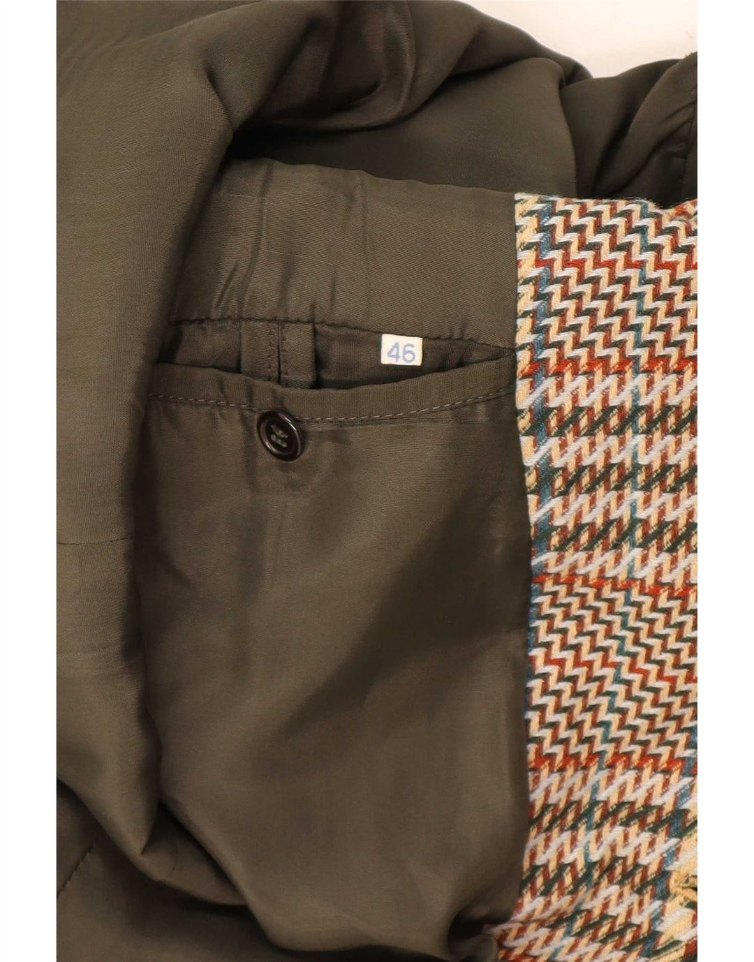 Romano Mens 3 Button Blazer Jacket IT 46 Small Brown Houndstooth
