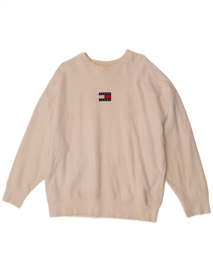 Tommy Hilfiger Mens Sweatshirt Jumper Large White Cotton