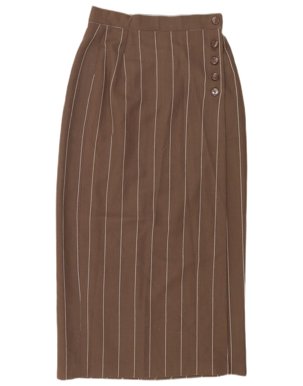 Gonna longuette a vita alta da donna Karen Millen US 12 Large W26 Marrone a righe