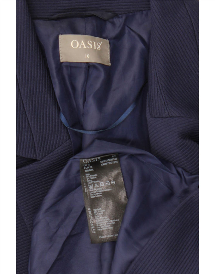Oasis Womens Open Blazer Jacket UK 10 Small Navy Blue Polyester