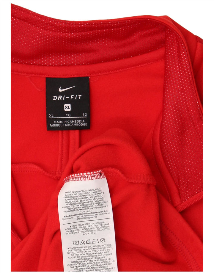 Nike Herren Dri Fit Pullover-Trainingsanzug mit Reißverschluss, XL, rotes Polyester