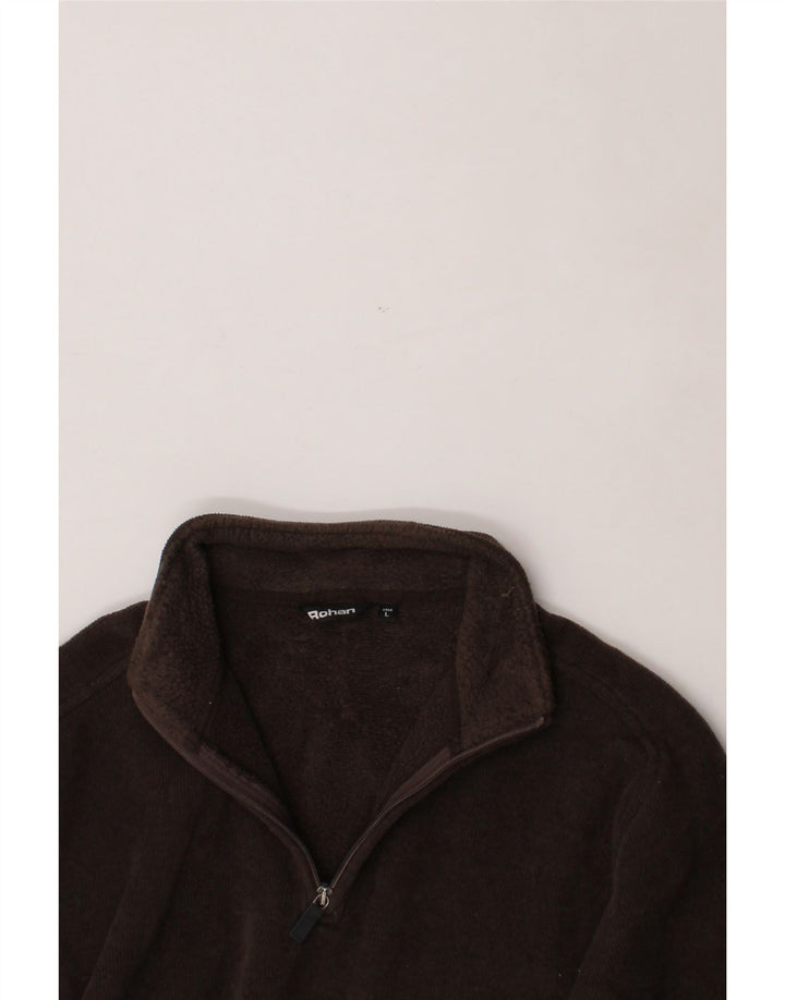 ROHAN Mens Zip Neck Sweatshirt Jumper Large Brown Polyester Vintage Rohan and Second-Hand Rohan from Messina Hembry 