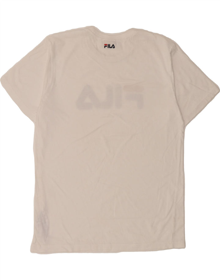 FILA Mens Graphic T-Shirt Top Small White Cotton Vintage Fila and Second-Hand Fila from Messina Hembry 
