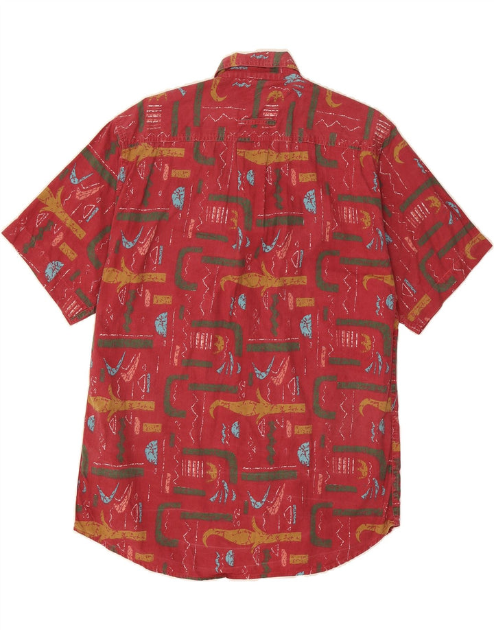 VINTAGE Mens Abstract Pattern Shirt Medium Red Vintage Vintage and Second-Hand Vintage from Messina Hembry 