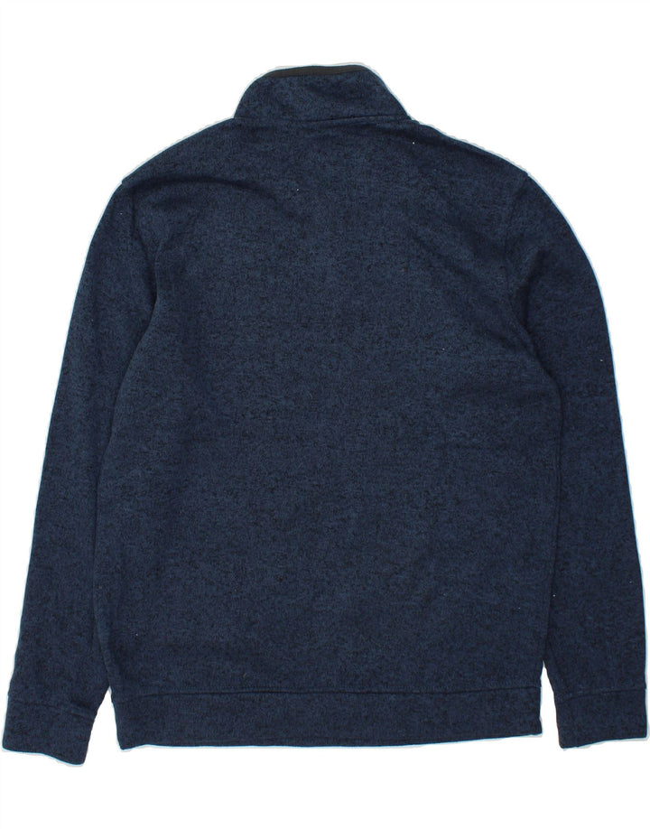 EDDIE BAUER Mens Button Neck Sweatshirt Jumper Large Navy Blue Flecked Vintage Eddie Bauer and Second-Hand Eddie Bauer from Messina Hembry 