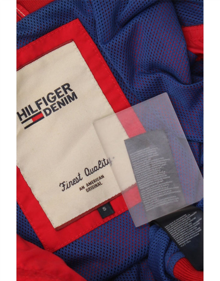 Tommy Hilfiger Mens Bomber Jacket UK 36 Small Red Nylon