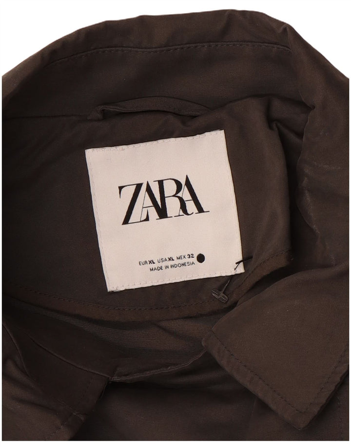 Zara Womens Oversized Trench Coat UK 18 XL Grey