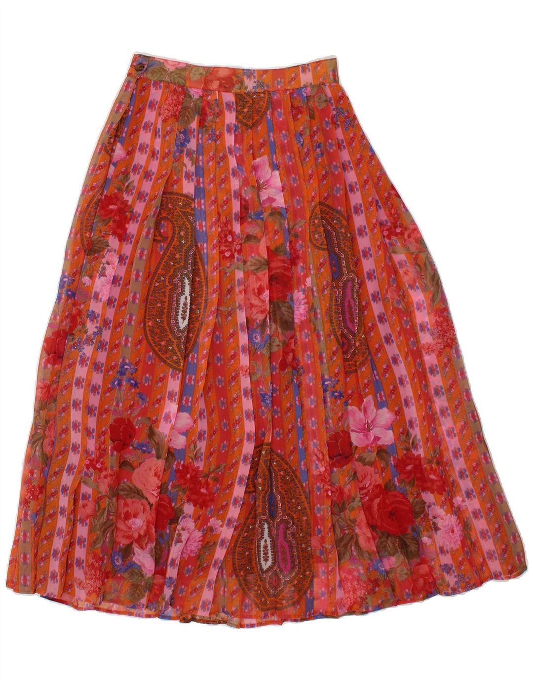 PRISMA Womens A-Line Skirt IT 40 Small W26 Red Paisley Polyester Vintage Prisma and Second-Hand Prisma from Messina Hembry 