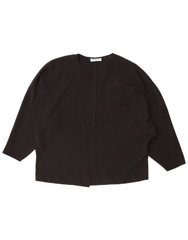 Vintage Damen-Cardigan mit entspannter Passform, IT 46, großes schwarzes Acetat