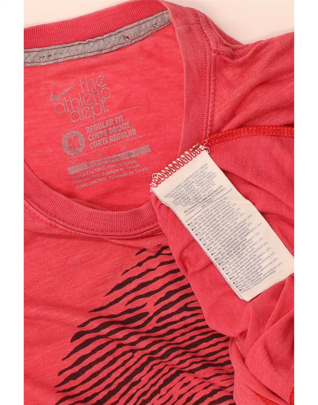 Nike Herre Regular Fit Grafisk T-shirt Top Medium Rød Polyester