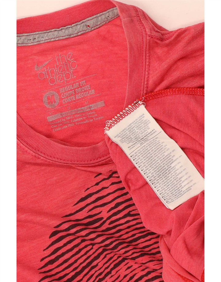 Nike Herre Regular Fit Grafisk T-shirt Top Medium Rød Polyester