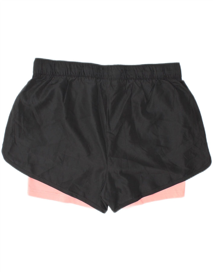 CRIVIT Womens Sport Shorts UK 14/16 Medium  Black Colourblock Polyester