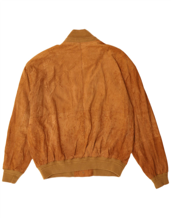 Freeheron Mens Suede Bomber Jacket IT 56 XL Brown Leather