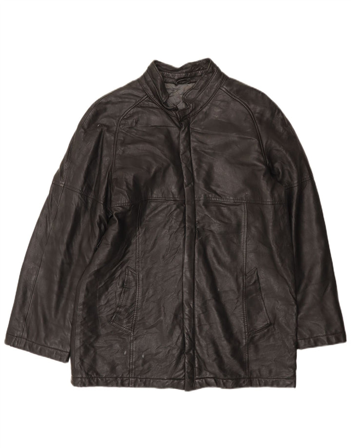 VINTAGE Mens Leather Jacket UK 38 Medium Black
