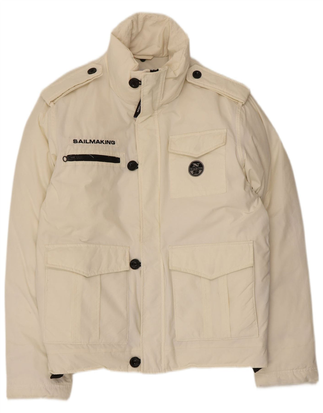 North Sails Mens Sailmakers Military Padded Jacket UK 40 Large White