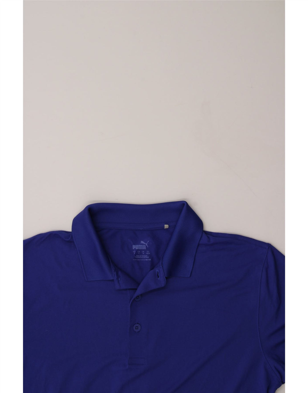 PUMA Mens Graphic Polo Shirt Medium Blue Polyester Vintage Puma and Second-Hand Puma from Messina Hembry 