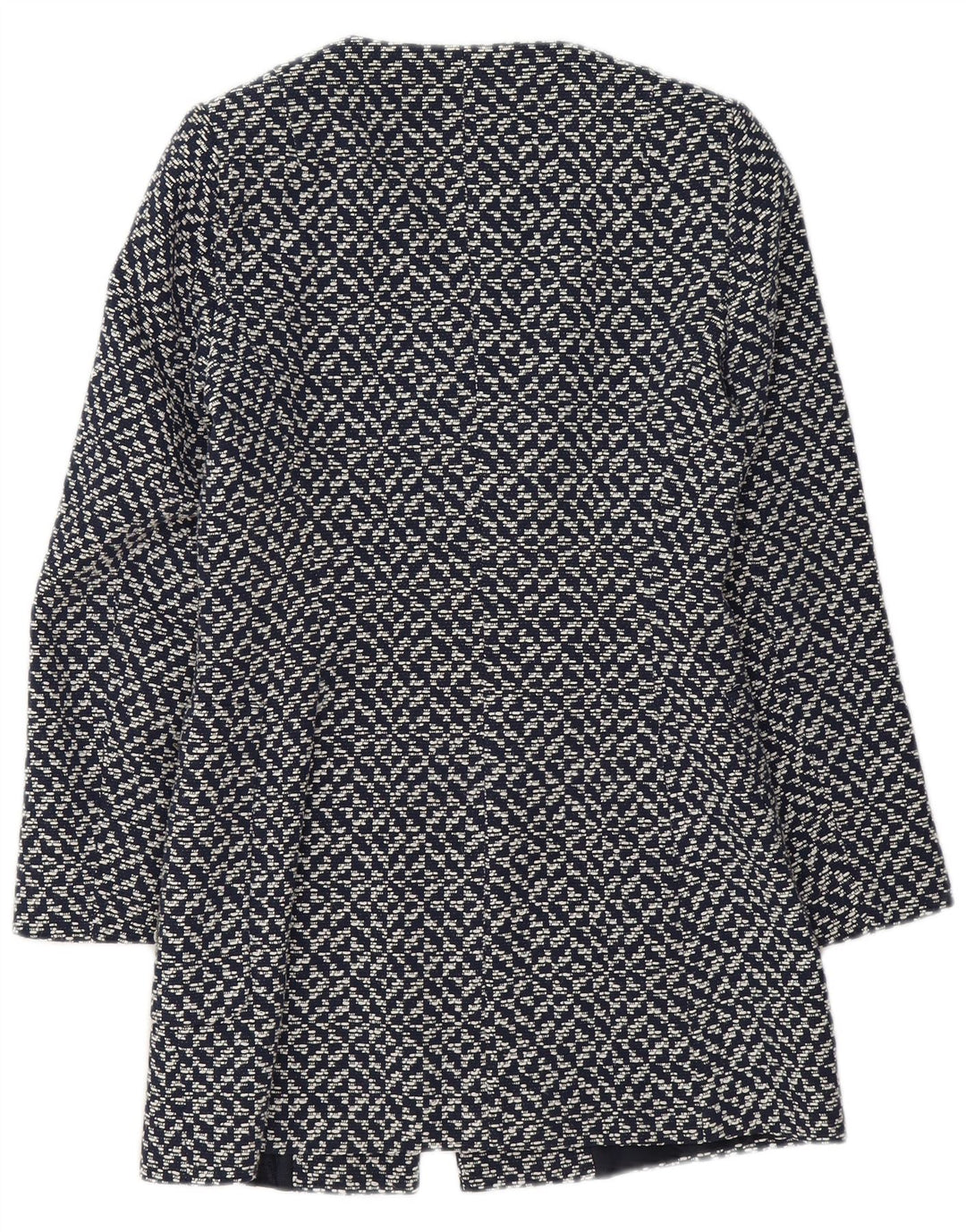 ZARA Womens Overcoat UK 10 Small Navy Blue Flecked