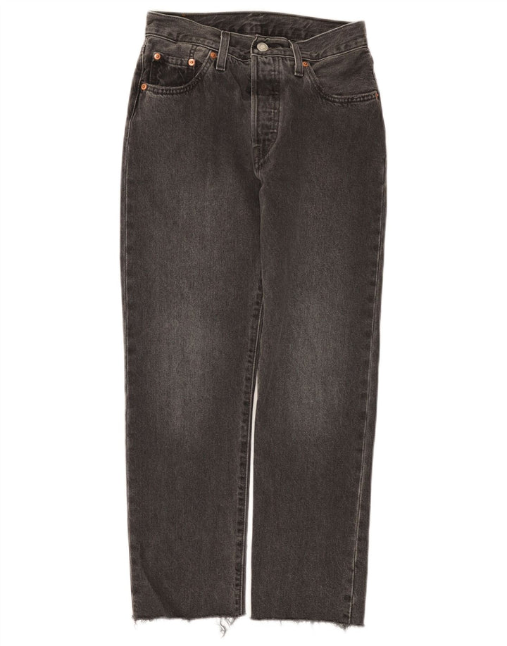 Levi's Womens 501 Straight Jeans W25 L26 Grey Cotton