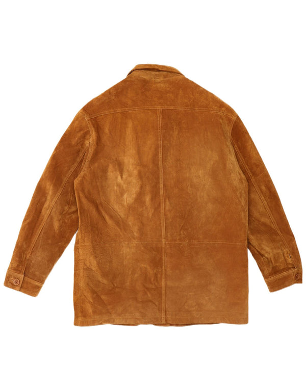 Jet Plane Mens Suede Jacket IT 50 Large Beige Leather