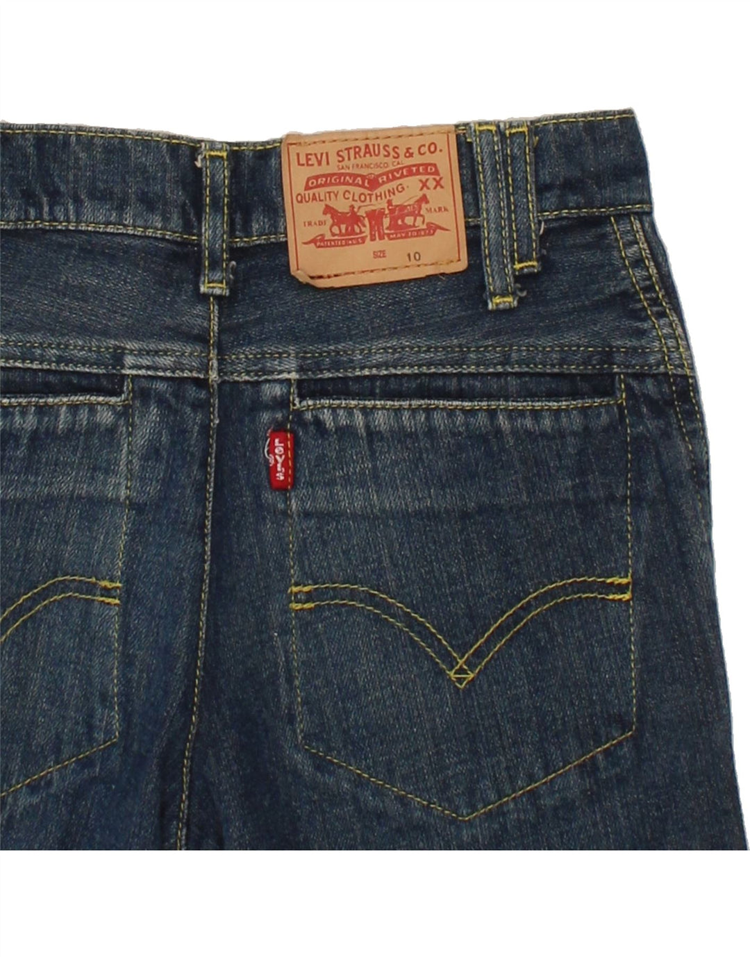 LEVI'S Boys Straight Jeans 9-10 Years W24 L22 Navy Blue Vintage Levi's and Second-Hand Levi's from Messina Hembry 