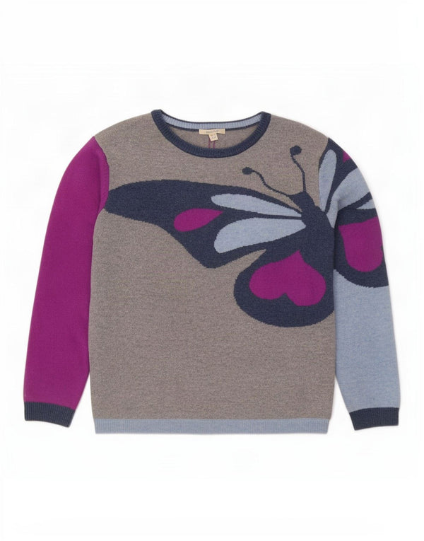 White Stuff Pull col bateau pour femme UK 14 Grand papillon gris