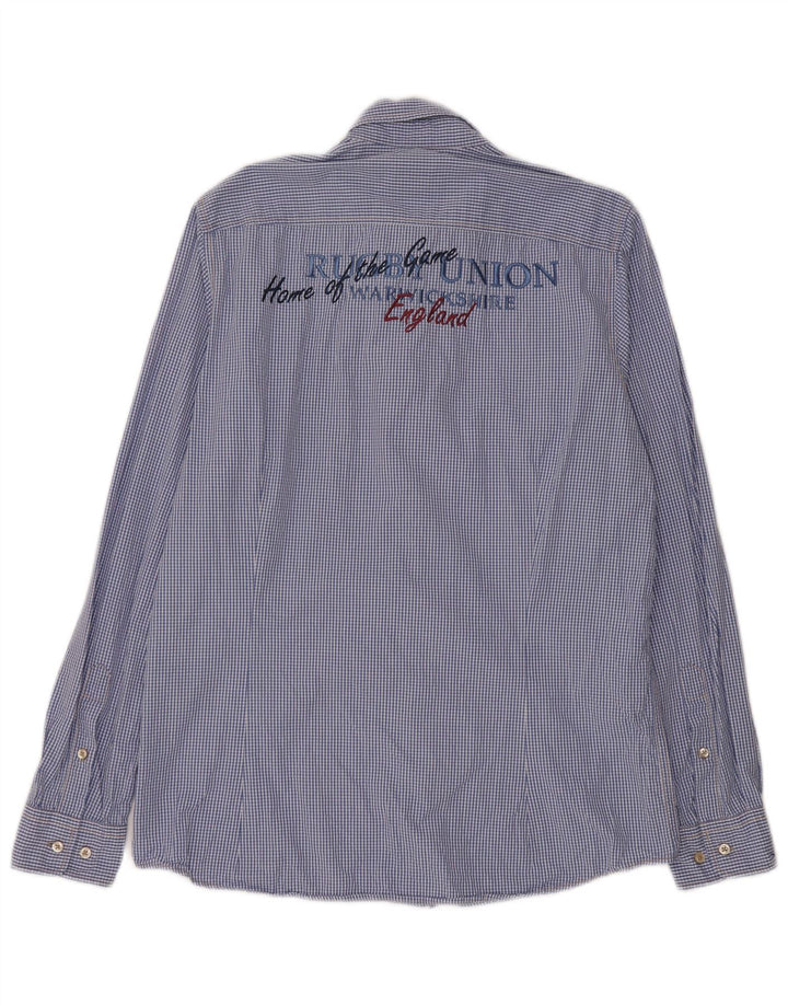 Pierre Cardin Mens Graphic Shirt Medium Blue Gingham