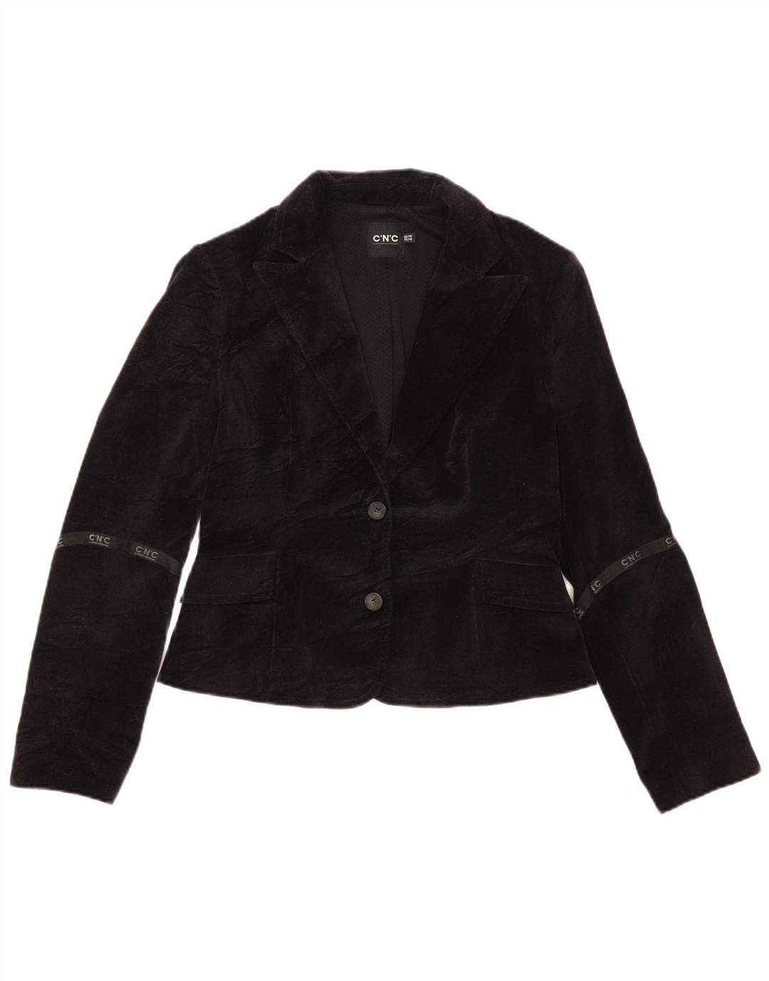 CNC Costume National Womens 2 Button Blazer Jacket IT 44 Medium Black