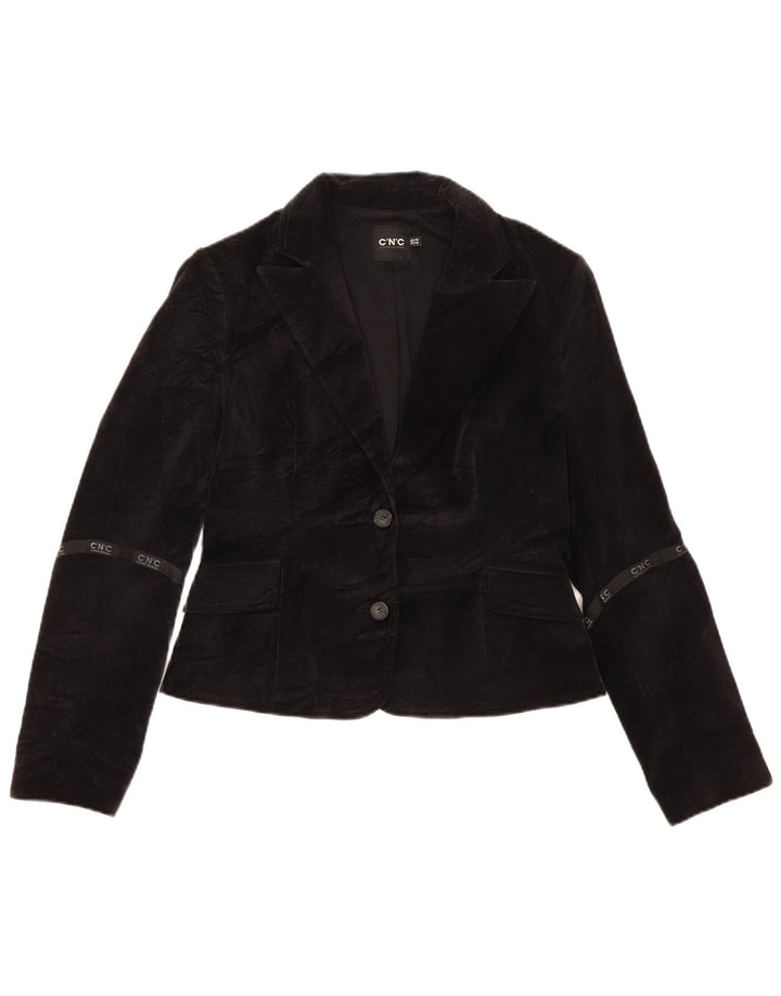 CNC Costume National Womens 2 Button Blazer Jacket IT 44 Medium Black