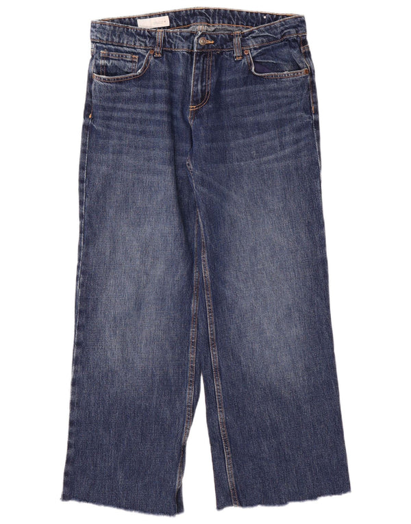 Женские широкие джинсы Zara EU 40 Medium W30 L29, синий хлопок