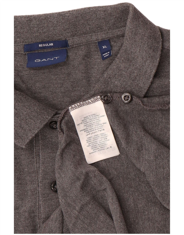 Gant Mens Regular Fit Polo Shirt XL Grey Cotton