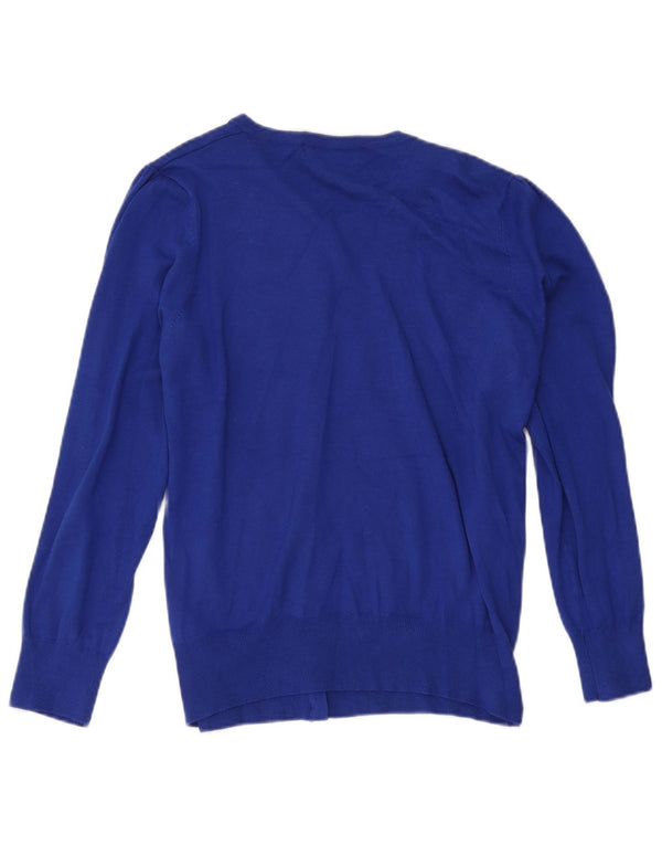 Marks & Spencer Damen Strickjacke Pullover UK 22 3XL Blaue Viskose