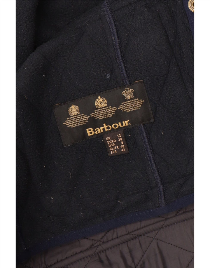 Barbour Veste matelassée pour femme UK 12 Medium Bleu Marine Polyamide