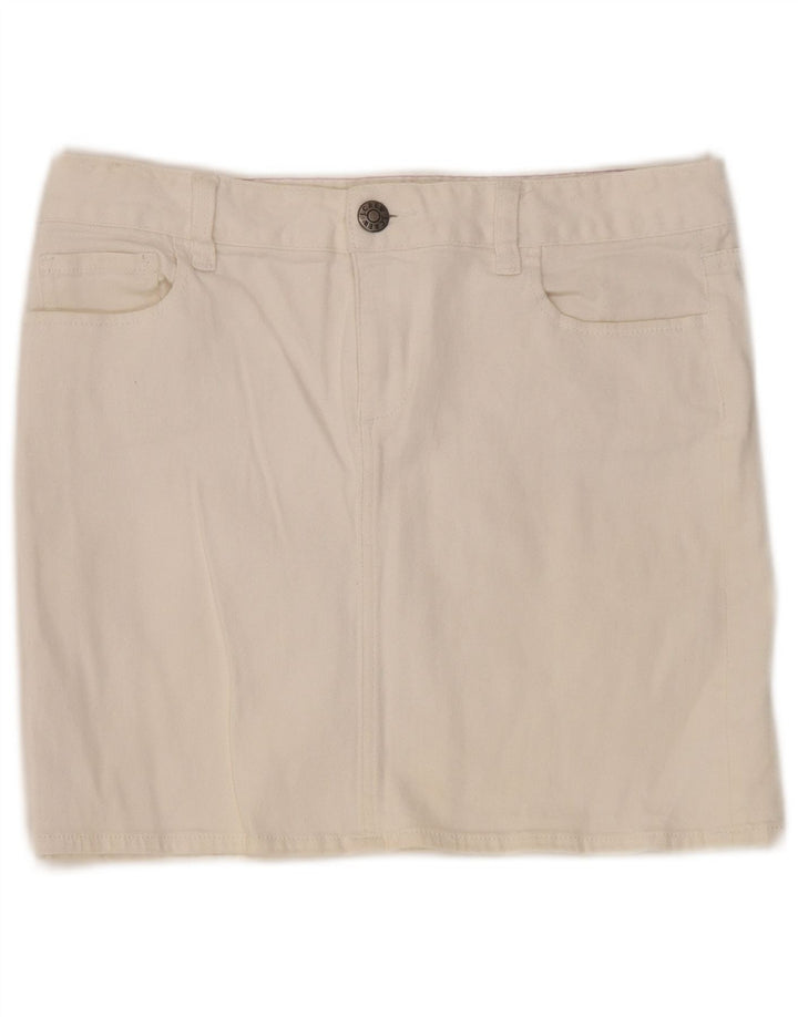 J. Crew Womens Denim Skirt US 6 Medium W32 Off White Cotton