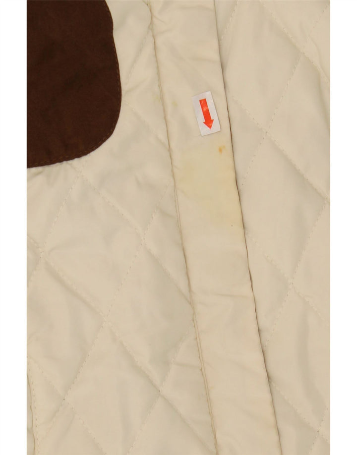 Zara Womens Quilted Gilet UK 12 Medium Off White Colourblock Polyester